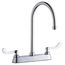 8" Centerset w/ Exposed Deck Faucet w/ 8" Gooseneck Spout 4" Wristblade Handles (Chrome), LK810GN08T4