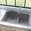 Polymer 3-1/2" Disposer Flange w/ Removable Basket Strainer and Rubber Stopper (Greystone)
