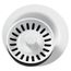 Polymer 3-1/2" Disposer Flange w/ Removable Basket Strainer and Rubber Stopper (White)