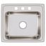 Lustertone Classic Stainless Steel 22" x 19-1/2" x 7-5/8" 3-Hole Single Bowl Drop-in Sink