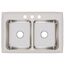 Lustertone Classic Stainless Steel 33" x 22" x 8-1/8" 3-Hole Equal Double Bowl Drop-in Sink