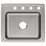 Celebrity Stainless Steel 22" x 19-1/2" x 7-1/8" 4-Hole Single Bowl Drop-in Sink