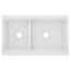 Fireclay 33" x 19-15/16" x 9-3/16" 60/40 Double Bowl Farmhouse Workstation Sink w/ Aqua Divide (White)