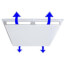 24" x 24" 2 Way Air Deflector Cover, Fits 1" Grid