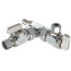 1/2" Crimpex x 3/8" OD Comp x 3/8" OD Comp Dual Shut-Off Valve, Lead Free (Chrome)