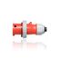 20A, 480V 2P, 3W, LEV Series IEC 60309-1 & 60309-2 Pin & Sleeve Plug w/ Screwless Clamp Assembly, IP66/67/68/IP69K, Watertight, RED
