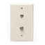 Standard Telephone Wall Jack, 6p4c X F, Screw Terminals (Ivory)
