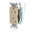 Decora Plus Duplex Receptacle Outlet,  Smooth Face, 20A, 125V Pre-Wired Leads, NEMA 5-20R, 2-Pole, 3-Wire, Self-Grounding (Ivory)