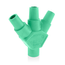 16 Series Taper Nose Multi-Way Connector, Cam-Type, Male-Female-Female-Female, 400A Max (Green)