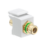RCA Feedthrough Quickport, Connector, Gold-plated (Green) Stripe (White) Housing