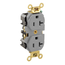 20A Duplex Receptacle/outlet, Extra Heavy Duty Self-grounding, Back/Side Wire (Gray)