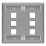 Dual-Gang Quickport, Wallplate w/ ID Windows, 6-port (Gray)