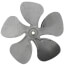 12" Aluminum 5 Blade CW Fan Blade, 1/2" Bore (w/ Hub)