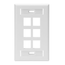 Single-Gang Quickport, Wallplate w/ ID Windows, 6-port (White)