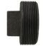2" Black Regular Cored Plug