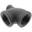 1-1/2" x 1/2" x 1-1/2" Black Tee