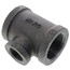 1-1/4" x 1-1/4" x 3/4" Black Tee