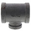 1-1/4" x 1-1/4" x 3/4" Black Tee