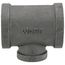 1-1/4" x 1-1/4" x 3/4" Black Tee