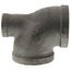 1-1/4" x 1/2" x 1-1/4" Black Tee, Class 150
