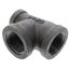 1" x 1/2" x 1" Black Tee, Class 150