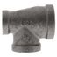1" x 1/2" x 3/4" Black Tee, Class 150
