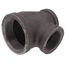2" x 1-1/4" x 1-1/4" Black Tee, Class 150