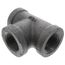 3/4" x 1/2" x 3/4" Black Tee, Class 150