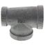 3/4" x 1/2" x 3/4" Black Tee, Class 150