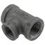 3/4" x 3/4" x 1/2" Black Tee