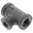 3/8" X 3/8" X 1/4" Black Tee, Class 150