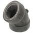 1" Black Cast Iron Steam 45° Elbow
