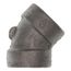 1/2" Black Cast Iron Steam 45° Elbow, Class 125
