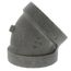 3" Black 45° Cast Iron Steam Elbow, Class 125