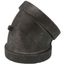 4" Black Cast Iron Steam 45° Elbow, Class 125