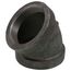 4" Black Cast Iron Steam 45° Elbow, Class 125