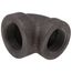 1-1/2" x 1-1/4" Black Cast Iron Steam 90° Elbow, Class 125