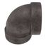 1-1/2" x 1-1/4" Black Cast Iron Steam 90° Elbow, Class 125