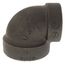 1-1/4" x 1" Black Cast Iron Steam 90° Elbow, Class 125
