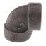 1/4" Black Cast Iron Steam 90° Elbow, Class 125