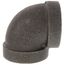2-1/2" Black Cast Iron Steam 90° Elbow, Class 125