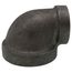 2-1/2" x 1-1/2" Black Cast Iron Steam 90° Elbow, Class 125