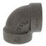 3/4" Black Cast Iron Steam 90° Elbow, Class 125