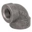 3/4" x 1/2" Black Cast Iron Steam 90° Elbow, Class 125