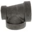 1-1/2" x 1-1/4" x 1-1/2" Black Cast Iron Steam Tee, Class 125