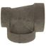 1-1/2" x 1-1/4" x 2" Black Cast Iron Steam Reducing Tee, Class 125