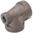 1-1/4" x 1/2" x 1-1/4" Black Cast Iron Steam Tee