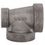 1-1/4" x 3/4" x 1" Black Cast Iron Steam Reducing Tee, Class 125