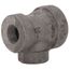 1" x 1/2" x 1/2" Black Cast Iron Steam Tee, Class 125