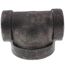 1" x 1" x 2" Black Cast Iron Steam Reducing Tee, Class 125